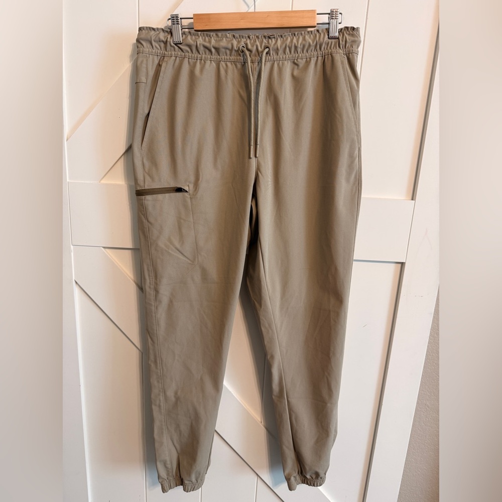 Aspen Men's Medium Casual Tan Jogger Pants Drawstring Athletic Gym Hiking